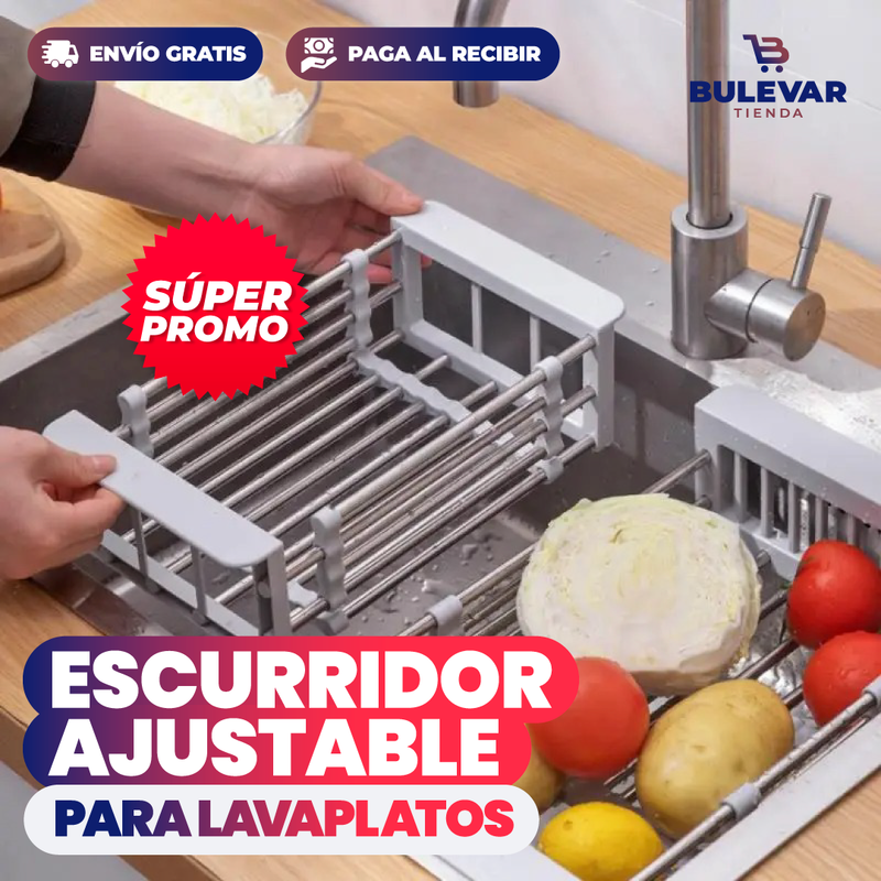 ESTANTE ESCURRIDOR AJUSTABLE PARA LAVAPLATOS