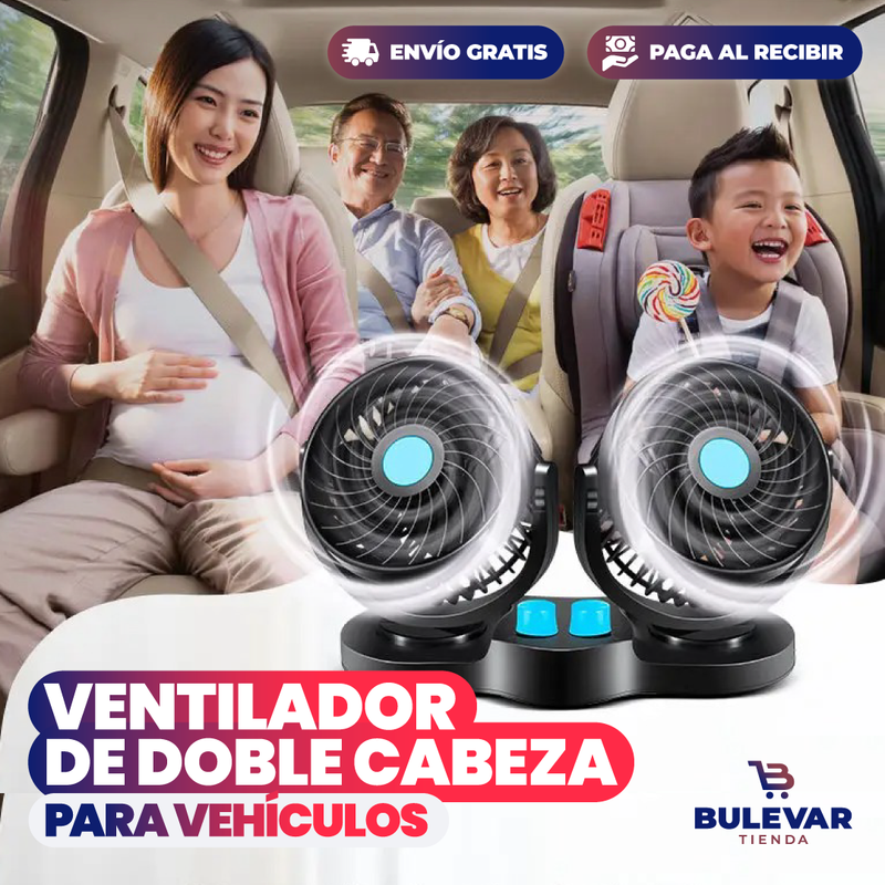 VENTILADOR DE DOBLE CABEZA PARA VEHÍCULO 🚗