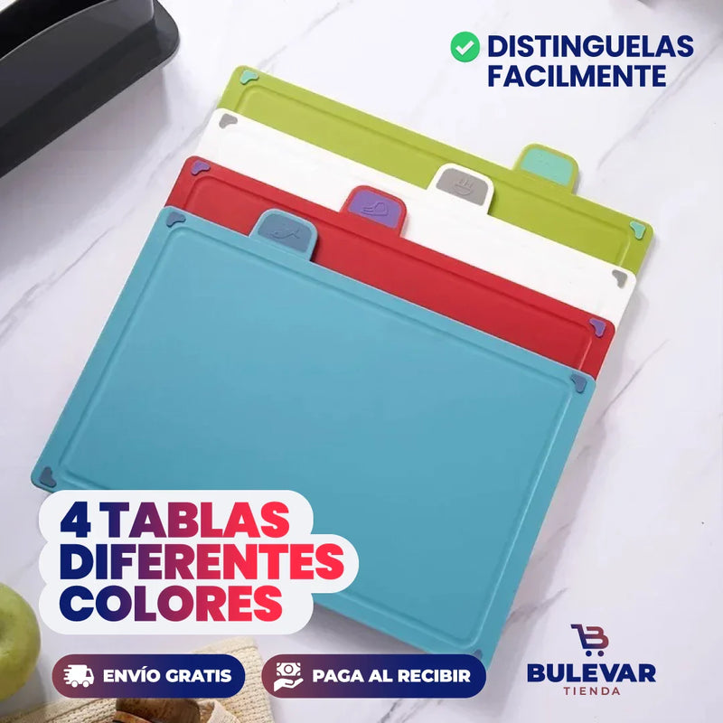 SET DE 4 TABLAS DE PICAR EN LA COCINA